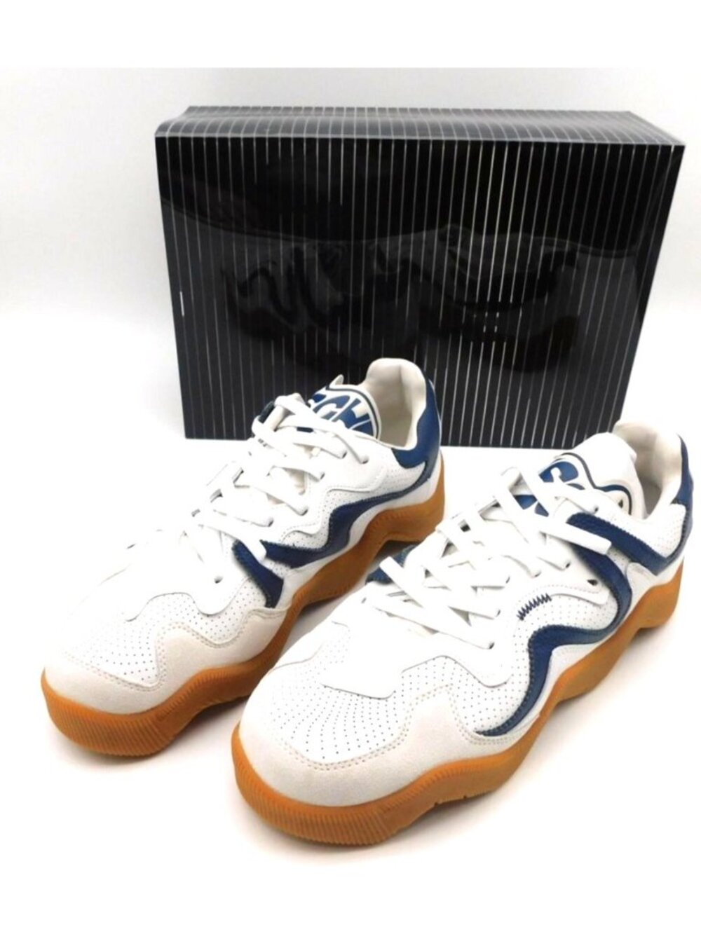 MSCHF White Navy V2.WAV Athletic Sneakers Mens Sz 12 With Box Wavy Shoes Unique